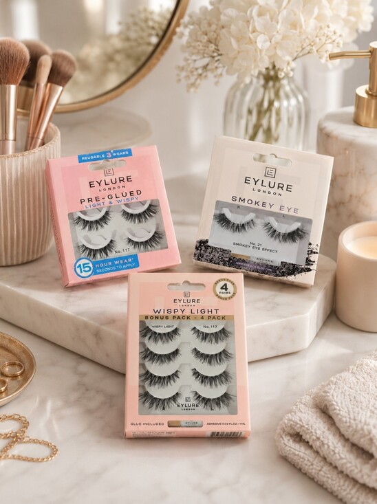 Eylure Other - EYLURE London Wispy Light and Smokey Eye Lash Set Black Eye Makeup 7 Pair